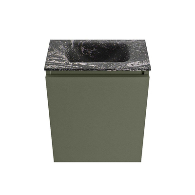 MONDIAZ TURE-DLUX meuble de toilettes 40 cm Army. Lavabo EDEN Lava position centrale. Sans trou de robinet.