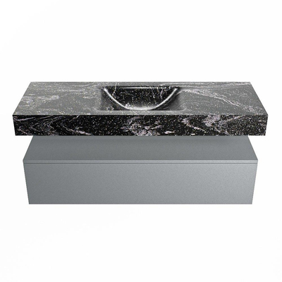 MONDIAZ ALAN - DLUX Badkamermeubelset - 130cm - onderkast - Plata - 1 lade - vrijhangende wastafel - wasbak midden - 0 kraangaten - Lava