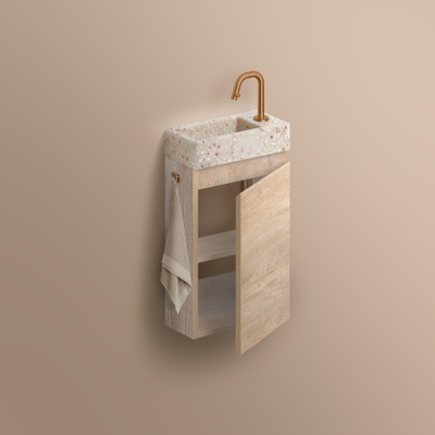 Clou InBe Meuble sous-lavabo pour lavabo - 36x55x18cm - droit - chêne grec