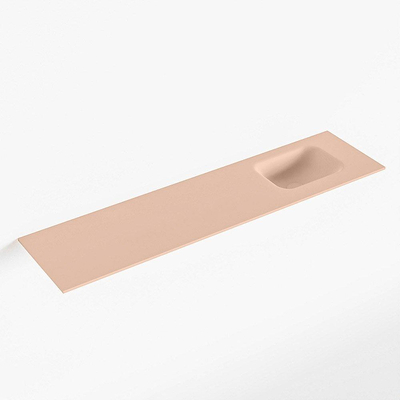 Mondiaz LEX Fontein - 120x30x0.9cm - wasbak Rechts - zonder kraangaten - voor toiletmeubel - Solid surface - Rosee