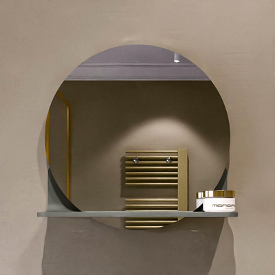 Mondiaz SPOT spiegel – Ø40 cm – met planchet – Smoke (lichtbruin)