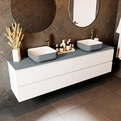 Mondiaz TOP 30 Plan sous vasque - 190x30x0.9cm - compatible comme plan de meuble - solid surface - Plata
