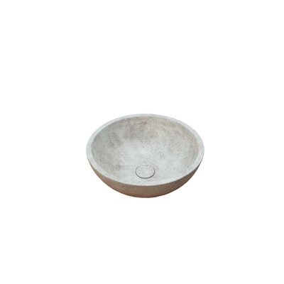 Ideavit Beton waskom - 36x36x14.5cm - rond - met klikwaste - beton TWEEDEKANS