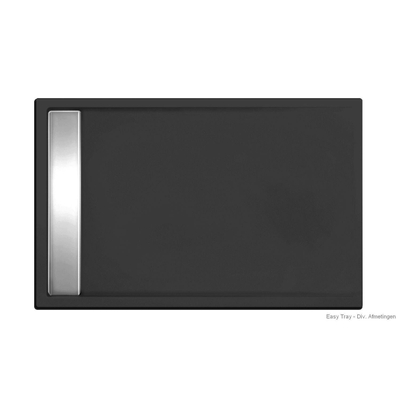 Xenz Easy Tray douchevloer - 110x90x5cm - acryl - zonder gootcover - ebony