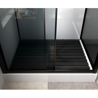 Marina cabine de douche - 110x80cm - y compris garniture de douche - noir