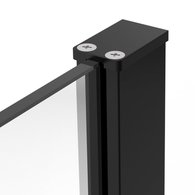 FugaFlow Eccelente Vetro Inloopdouche - 110x200cm - afgeronde glaswand - helder glas - wandarm - mat zwart