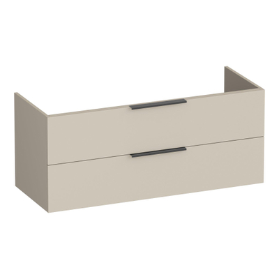 BRAUER Elevate wastafelonderkast 120 excl. opleggrepen 2 softclose lades en 2 sifon uitsparingen - mat beige