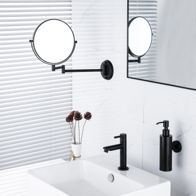 Fortifura Calvi miroir de maquillage - 20cm - grossissement 1x et 3x - rond - noir mat