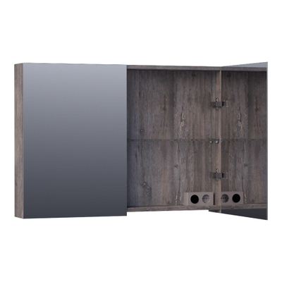 BRAUER Impress armoire de toilette - 100x70x15cm - sans éclairage - 2 portes miroir double face - Bois flotté