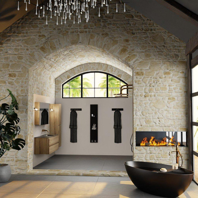 Mondiaz Aivy ensemble meuble de salle de bains - 120x45x50cm - 0 trous de robinet - 1 lavabo urban Solid surface - Droite - 2 tiroirs - Avec armoire de toilette - Mélaminé Chai