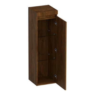 BRAUER Joy Wavy Armoire haute - 120x35x35cm - 1 porte - ouverture à droite - sans poignée - Forest Cacao