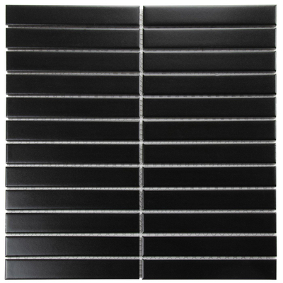 La Mosaic Factory Sevilla carreau mosaïque - 29,6x30cm - carrelage mural et de sol - Rectangulaire - Porcelaine Noir Mat
