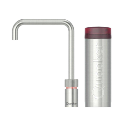 Quooker BE Nordic Square robinet d'eau bouillante - bec pivotant - réservoir PRO3 - Eau chaude / bouillante - Inox