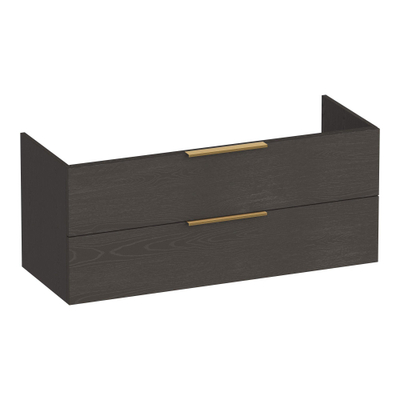 BRAUER Elevate meuble sous-lavabo 120 sans poignées rapportées 2 tiroirs softclose et 1 découpe pour siphon - Timber Anthracite