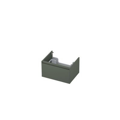 INK Wastafelonderkast - 60x45x35cm - 1 lade - greeploos - MDF lak - Mat beton groen