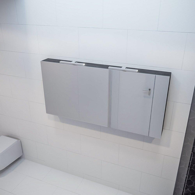 Mondiaz CUBB Armoire de toilette miroir - 150x70cm - 3 portes - Dark Brown (brun)