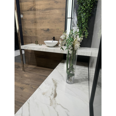 Baldocer Cerámica Fontana Keramische wand- en vloertegel - 60x120cm - 6.0mm - gerectificeerd - Wit