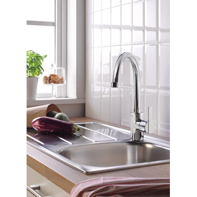 Grohe Feel Keukenkraan - hoog - uittrekbare uitloop - 2 straalsoorten - chroom