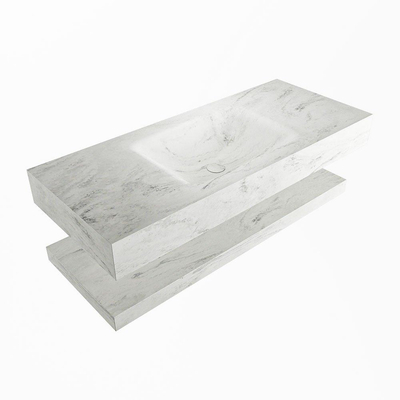 MONDIAZ ALAN - DLUX Badkamermeubelset - 110cm - planchet met vrijhangende wastafel - wasbak midden - 1 kraangat - Opalo