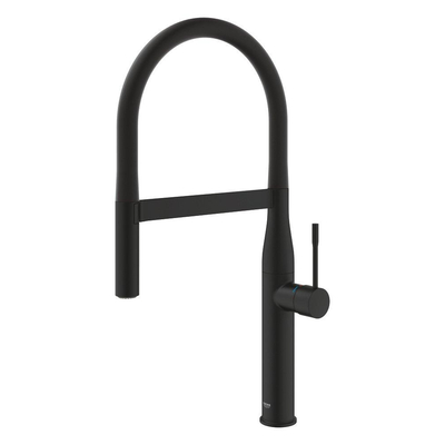 Grohe Essence New 1-gats Keukenkraan - professionele uittrekbare handdouche - 2 straalsoorten - voorsprong 24cm - phantom black (zwart)
