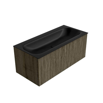 Mondiaz KURVE Ensemble meuble de salle de bains - 100x46x40cm - 1 tiroir - lavabo solid surface - centre - sans trou de robinet - Shadow