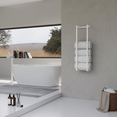 Fortifura Calvi Handdoekrek - 95x25x20cm - Mat wit SHOWROOMMODEL