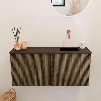 Mondiaz JOYA 90cm toiletmeubel - kleur Dusk - Wastafel FAYE positie Rechts Zonder kraangat kleur Urban.