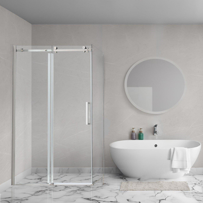 Aqua Vista Novara Douchecabine - 140x80cm - 1 schuifdeur - helder glas - chroom