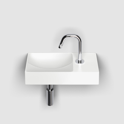 Clou Vale lavabos de WC céramique lavabo 38x19x7cm trou de robinet à droite Blanc mat
