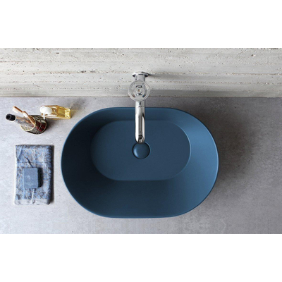 By Goof Mees Design Vasque à poser 60x42x16.5cm Ovale Bleu mat
