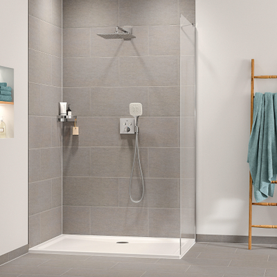 Grohe Precision SmartControl inbouw regendoucheset – thermostatisch – 31 cm vierkante hoofddouche – gebogen wandarm – chroom