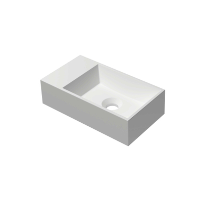 INK Contra Fontein - 40x22x12cm - wasbak rechts - 0 kraangaten - polystone wit mat