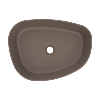 Arcqua Rocker waskom - opbouw - organisch links - 50x37cm - mat mokka