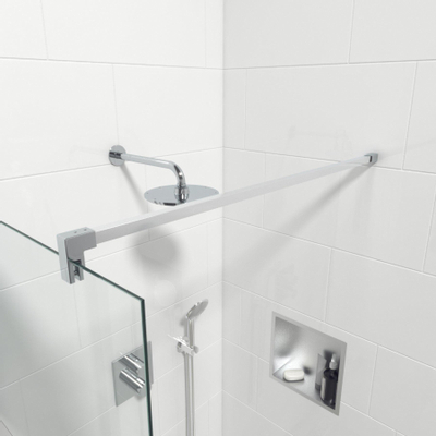 Van Marcke Inloopdouche - 80x200cm - veiligheidsglas - band mat glas - anti kalk - chroom