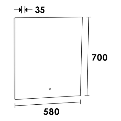 BRAUER Ambiance Miroir led salle de bain - 58x3.5x70cm - argent