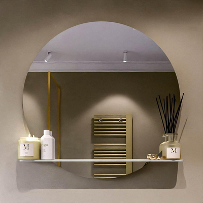 Mondiaz SPOT Miroir de salle de bains - rond 90cm - tablette miroir - couleur Linen