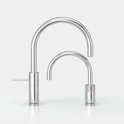 Quooker BE Nordic Round Twintaps mitigeur eau bouillante - bec orientable - réservoir PRO3 - Eau chaude / bouillante - Chrome