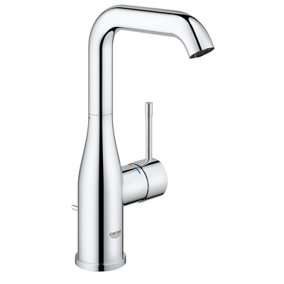 GROHE Essence New Robinet lavabo rehaussé L size avec bec haut et tournant avec tirette EcoJoy chrome
