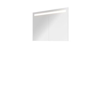 Proline Spiegelkast Premium met geintegreerde LED verlichting, 2 deuren 100x14x74cm Glans wit