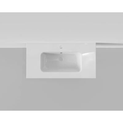 Arcqua Pakaru wastafel 91x46cm met overloopgat 1 kraangat 1 wasbak keramiek glans wit