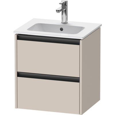 Duravit Ketho.2 Wastafelonderkast - 51x42x54.9cm geschikt - voor 1 waskom - spaanplaat - taupe mat