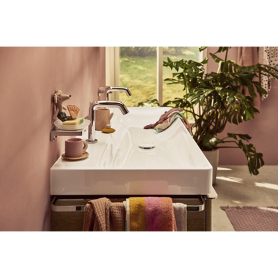 Hansgrohe Xelu Q wastafel - 120x48x8cm - 2 kraangaten - wit