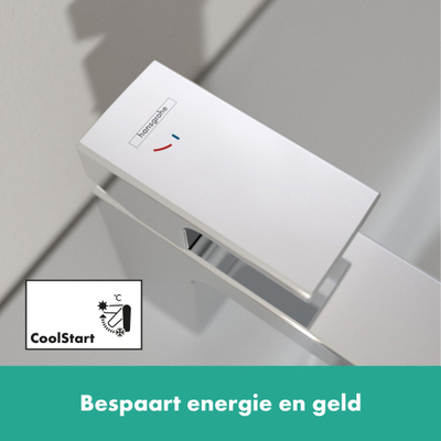 Hansgrohe Vernis Shape Eengreeps wastafelmengkraan - 70 - coolstart zinc - met PopUp - trekwaste - hoogglans chroom