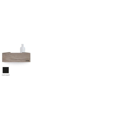 Looox Wooden Collection Rangement Salle de bains 30cm noir mat avec fond noir mat