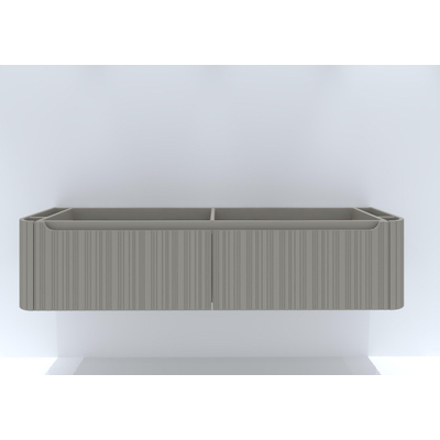 H&R badmeubelen Juice Meuble sous vasque - 180x45x40cm - coins arrondis - façade 3D - 2 tiroirs - poignée intégrée - beige mat