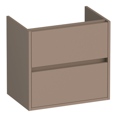 BRAUER Adore meuble sous-lavabo peu profond - 60x39x55cm - 2 tiroirs softclose - sans poignées - 1 découpe pour siphon - moka mat