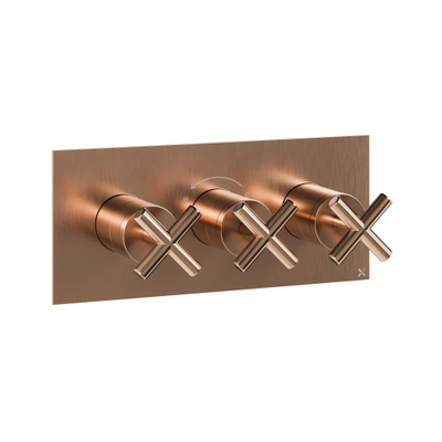 Crosswater MPRO crosshead robinet encastré - 3 poignées - bronze brossé