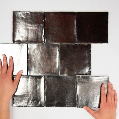 SAMPLE By Goof Carreau mural carreaux anciens hollandais blancs Vintage Brillant Argent