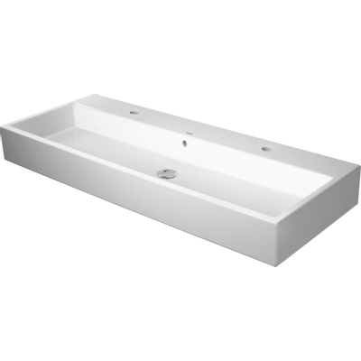 Duravit Vero Air Wastafel - 120x47cm - 2 kraangaten - met overloop - geslepen - wondergliss - wit