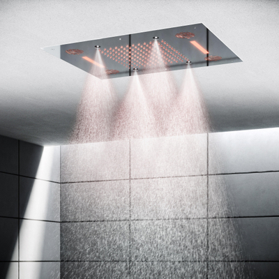 Hotbath Mate inbouw hoofddouche 48x63cm rechthoek met spray LED verlichting chroom